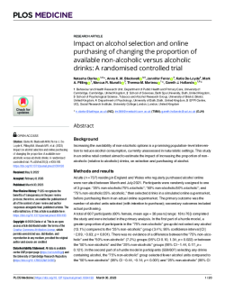 Impact on alcohol selection and online purchasing of changing the proportion of available non-alcoholic versus alcoholic drinks